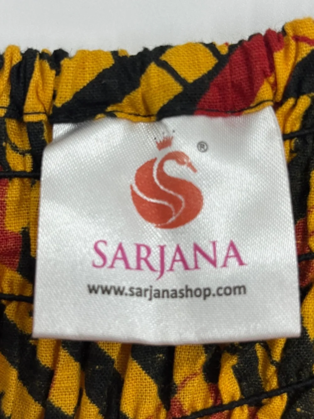 Sarjana Mens One Size Pull-On Harem Yoga Pants Gold Red Black Geometric Cotton - Picture 4 of 7
